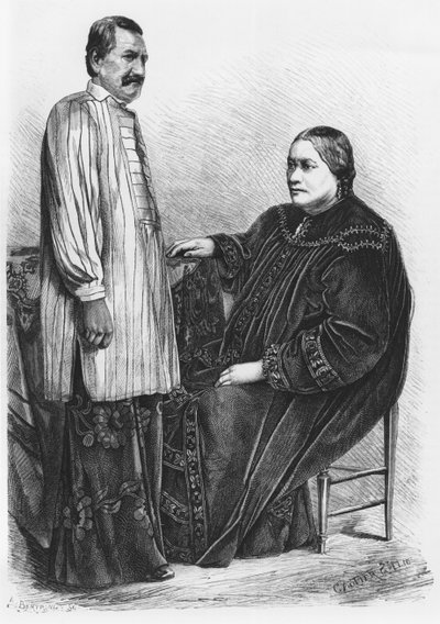 Queen Pomare IV (1827-77) of Tahiti and Her Husband, Illustration from 